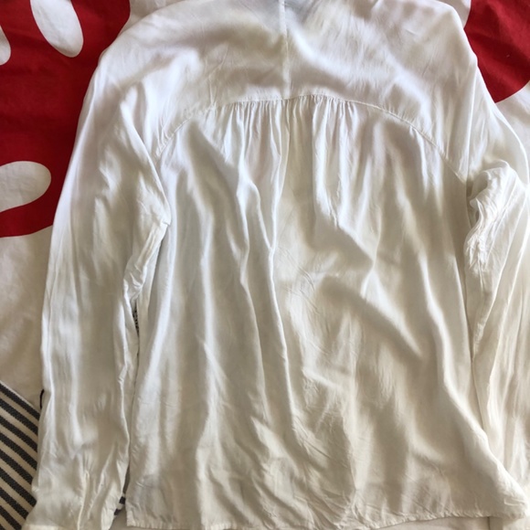 FRANK & OAK light blouse button down shirt off-white - Picture 7 of 11